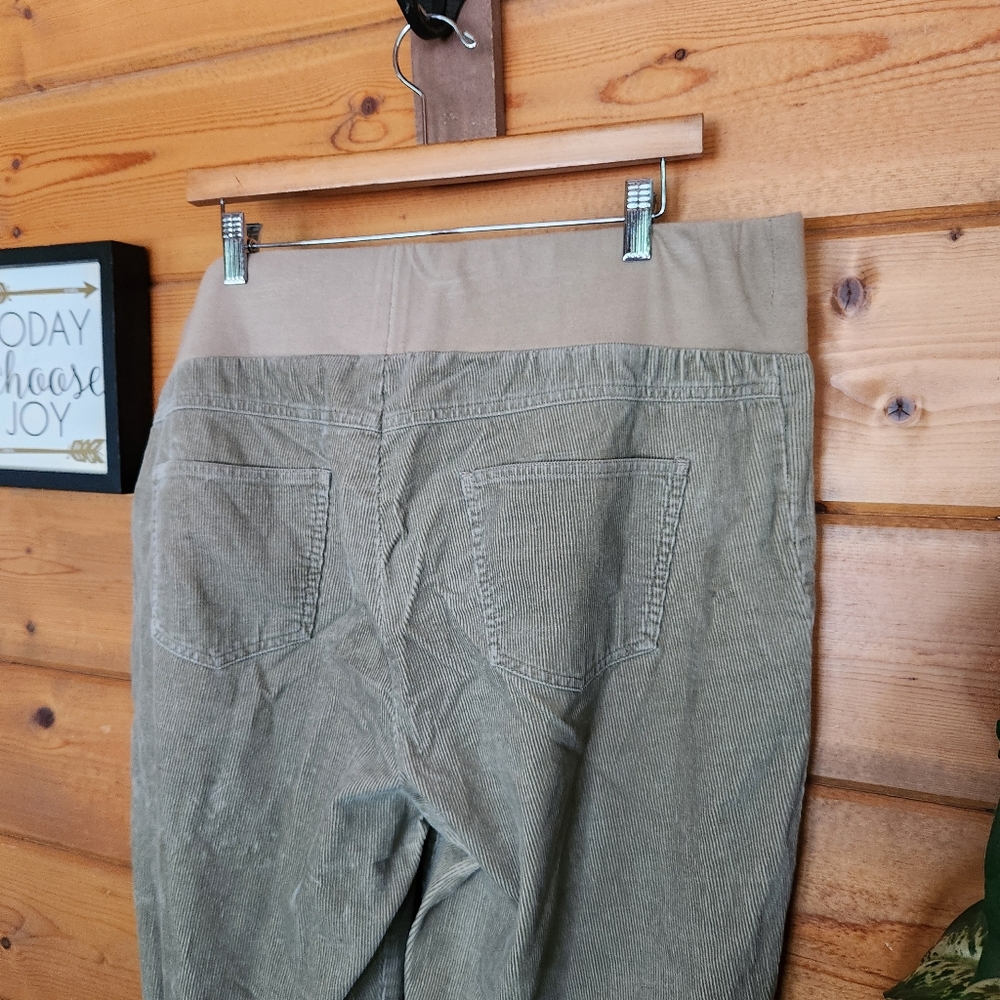 Motherhood Maternity Tan Corduroy Pants Stretch Bootcut Loose Relax Sz XL X 31" - Picture 7 of 10